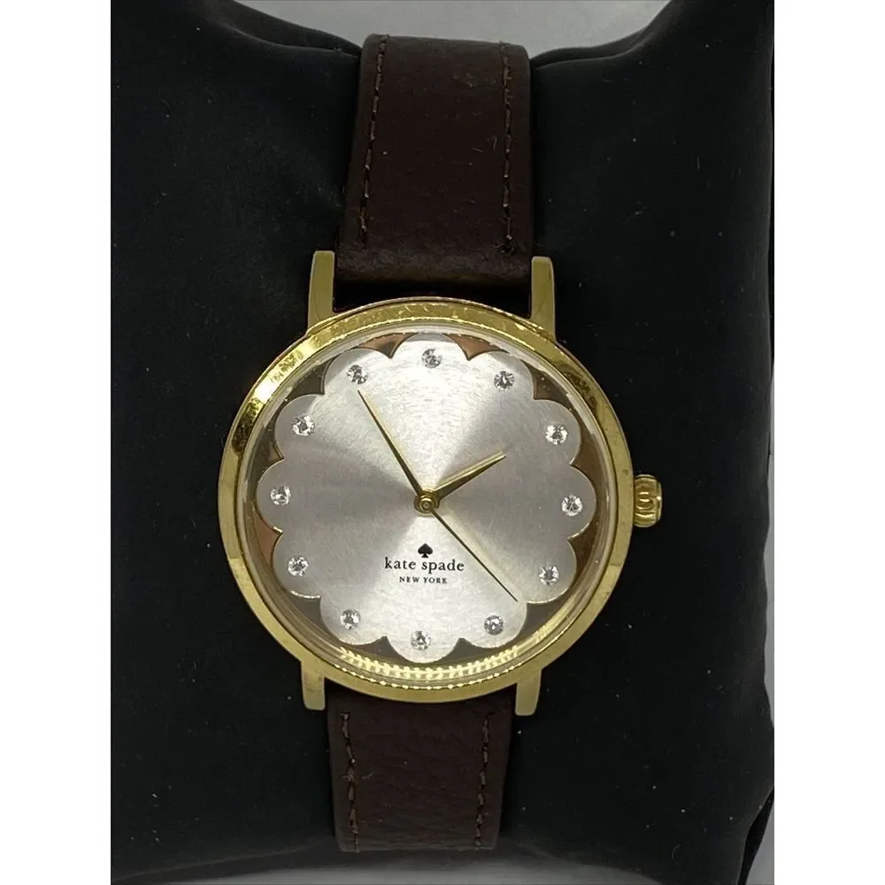 Kate Spade New York 0586 Women's Brown Leather Silver Analog Dial Watch XX572